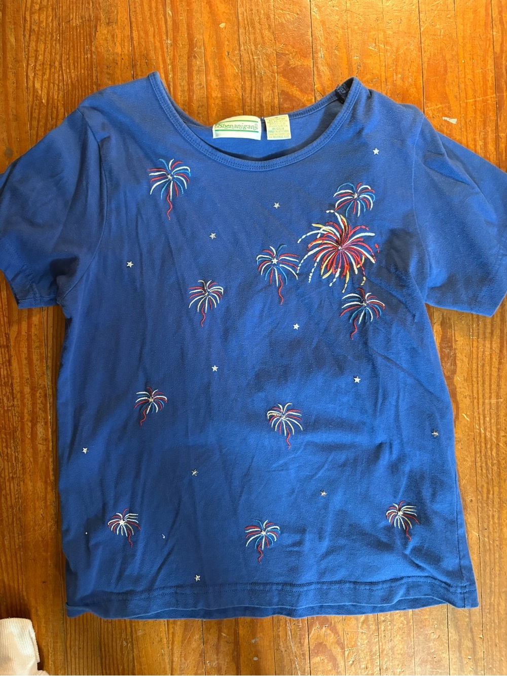 Embroidered firework tee shirt